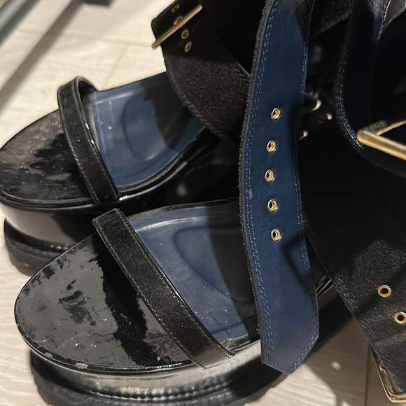 Made in Japan, Sacai black double strap platform sandals in size 38 - Picture 5 of 7